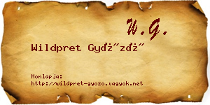 Wildpret Győző névjegykártya